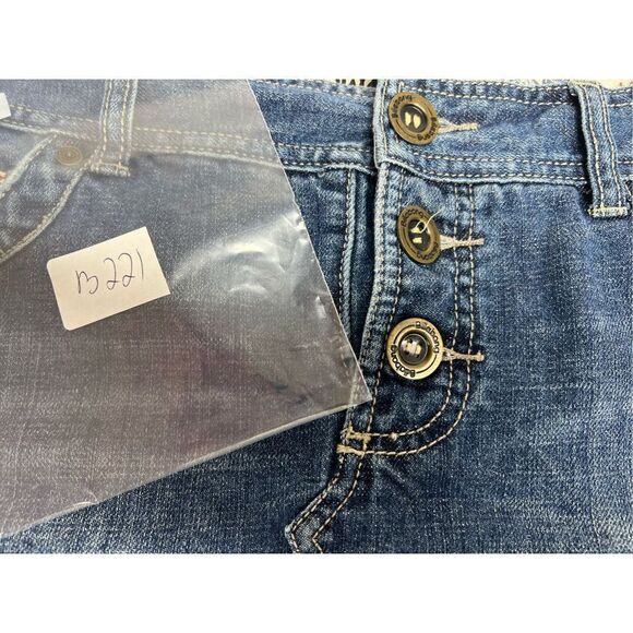 Billabong Denim Embroidered Mini Skirt Size 9 Low Rise - Picture 12 of 12